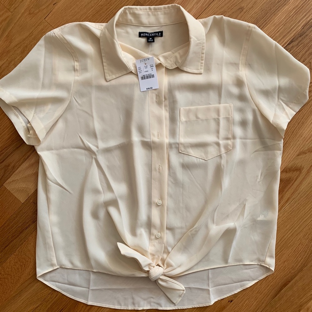 JCrew Factory Collard Shortsleeve Front Knot